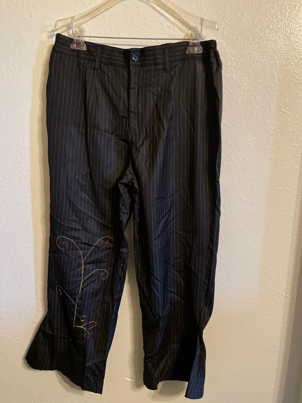 Mad Hatter
Costume Pants Black Pinstripe with Subtle Embroidery